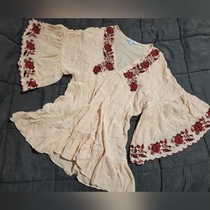 She And Sky Boho Bell Sleve Blouse Size S